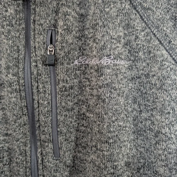 Eddie Bauer Fleece Lined Heather Grey Men's Zip Up Vest SZ L Outdoors Hiking - Picture 4 of 8